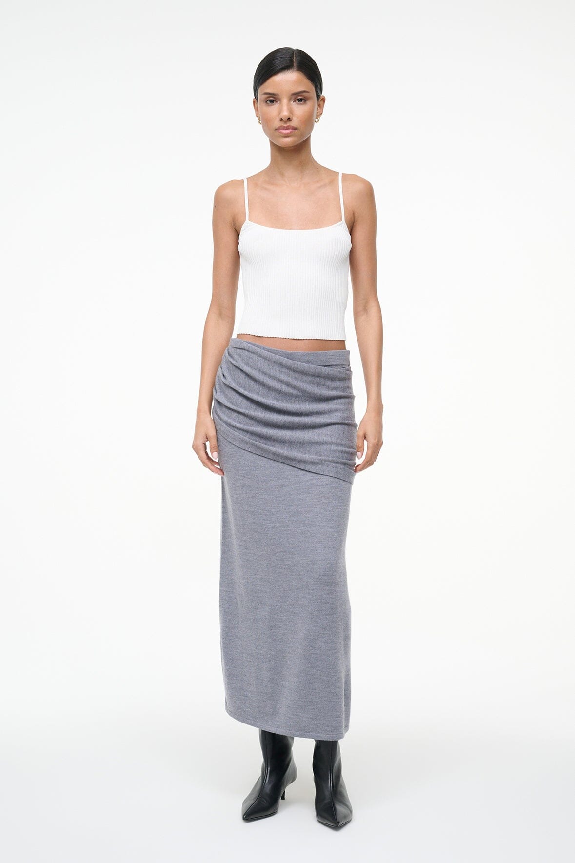 STAUD | Wilma Skirt Heather Grey