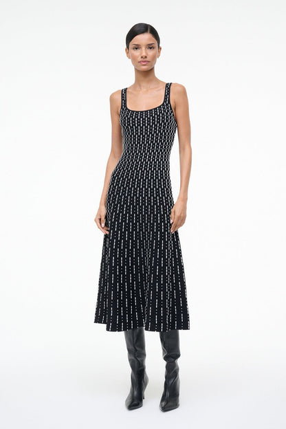 STAUD | Ellison Dress Black Geo