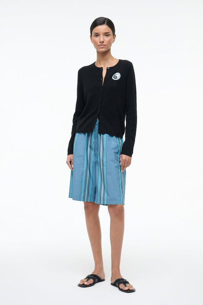 STAUD | Midnight Cashmere Cardigan Black Patchwork