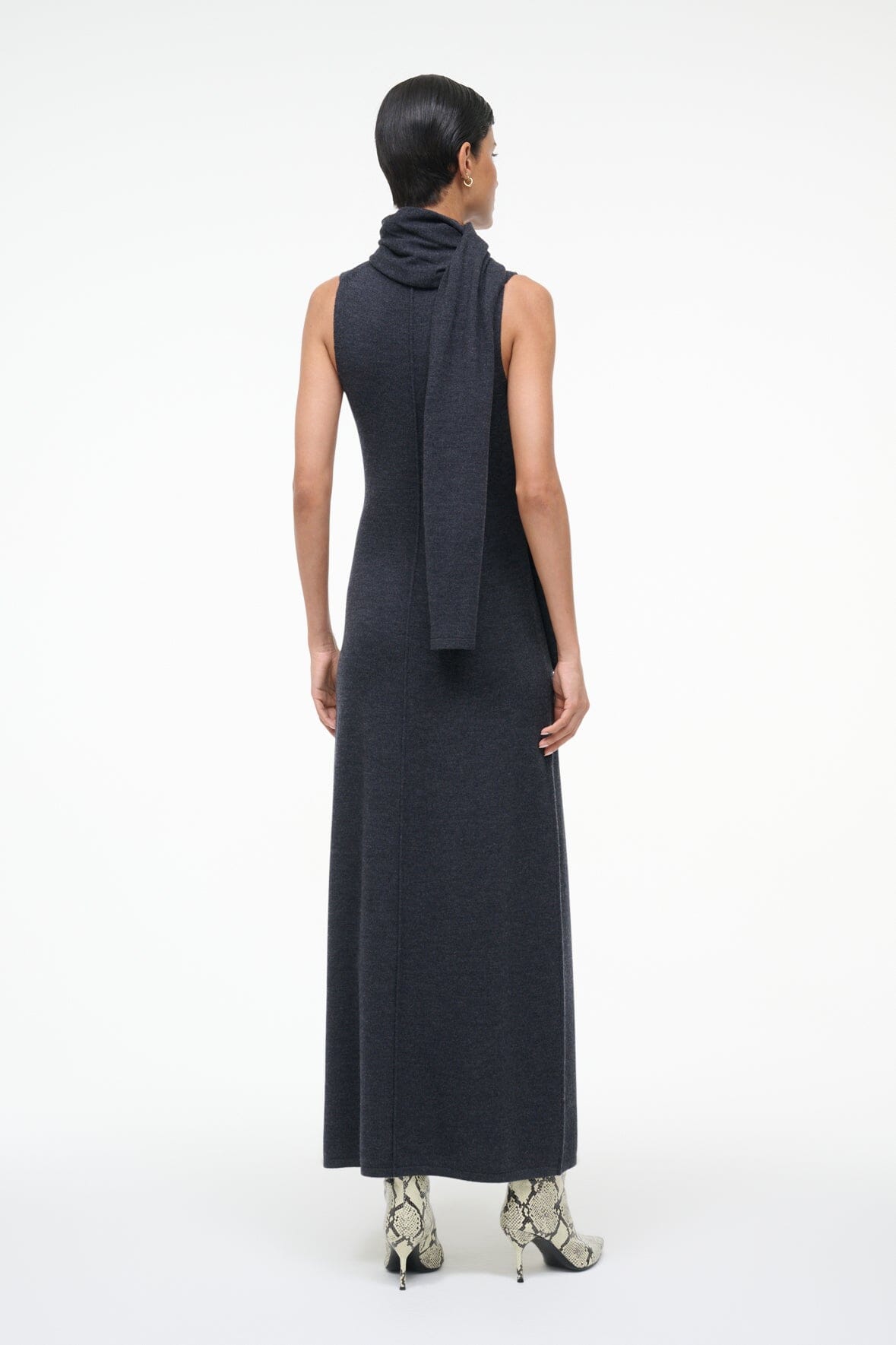 STAUD | Canal Midi Dress Charcoal