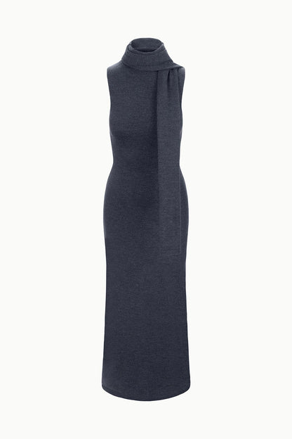 STAUD | Canal Midi Dress Charcoal