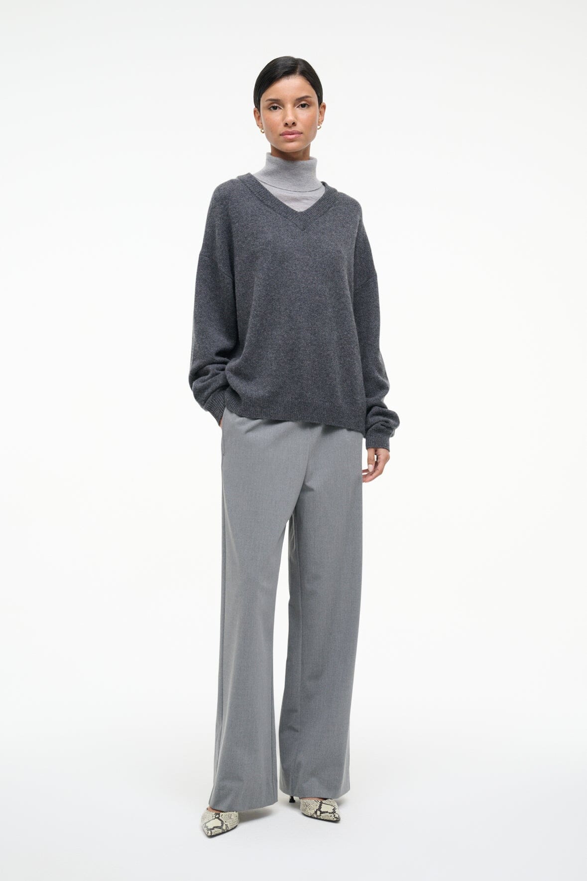 STAUD | Doris Cashmere Sweater Charcoal