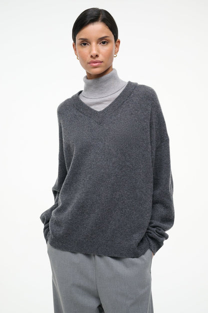 STAUD | Doris Cashmere Sweater Charcoal