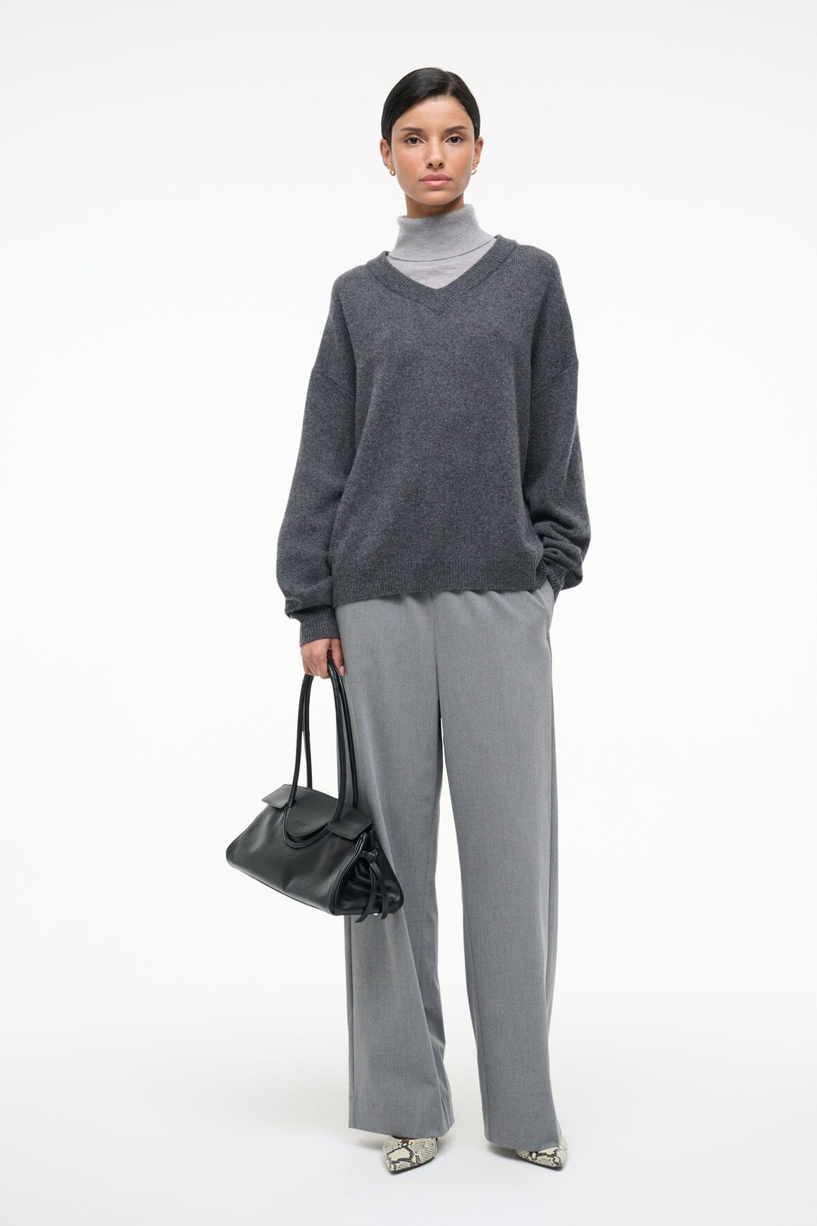 STAUD | Doris Cashmere Sweater Charcoal