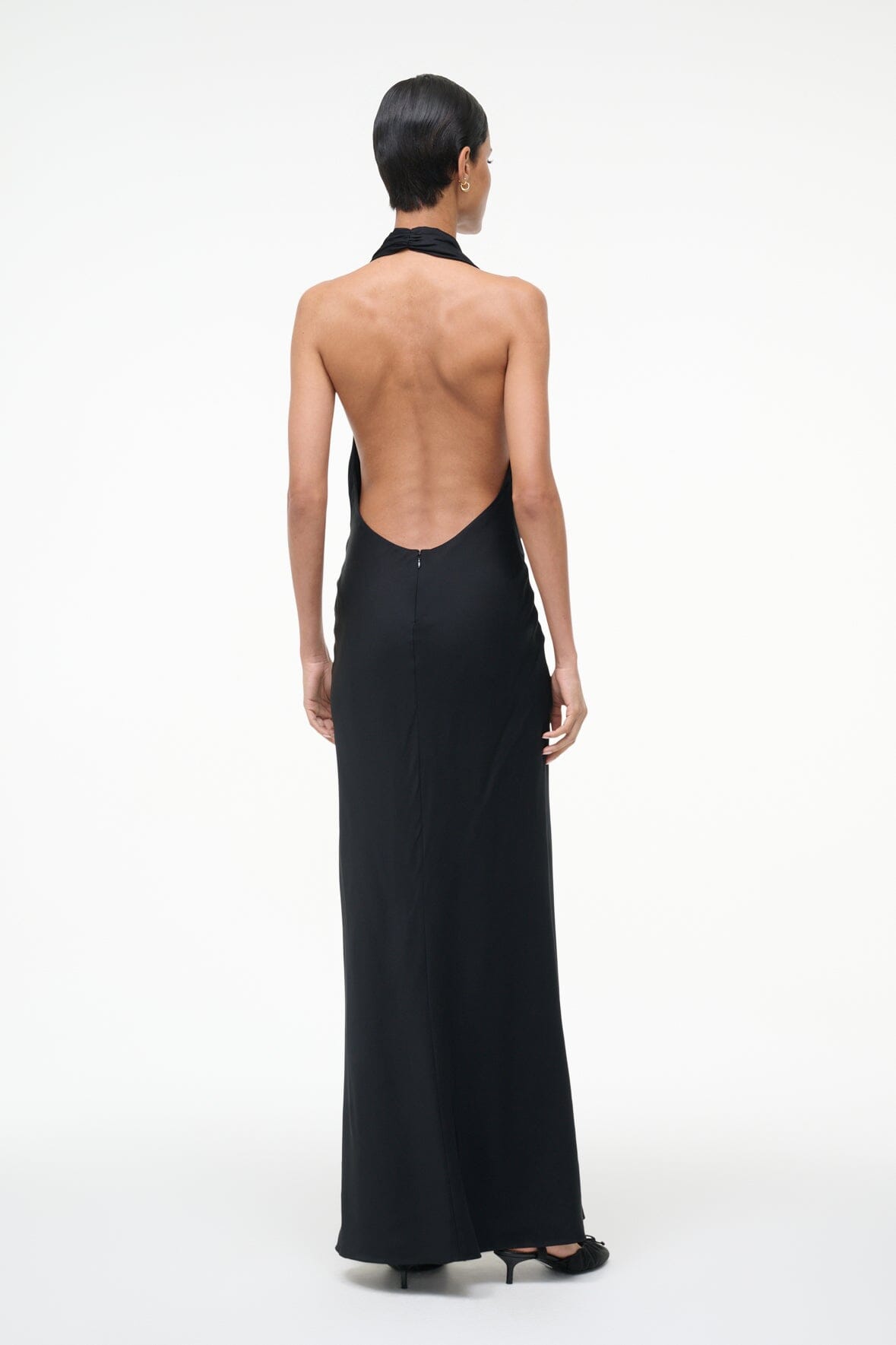 STAUD | Poppi Silk Dress Black