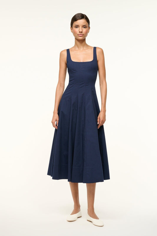 STAUD | Wells Dress Navy 1