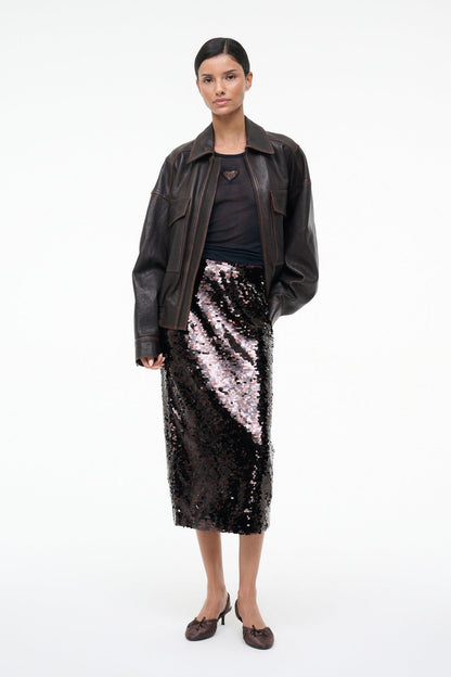 STAUD | Ciara Skirt Espresso Black