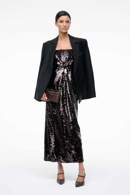 STAUD | Cece Dress Espresso Black