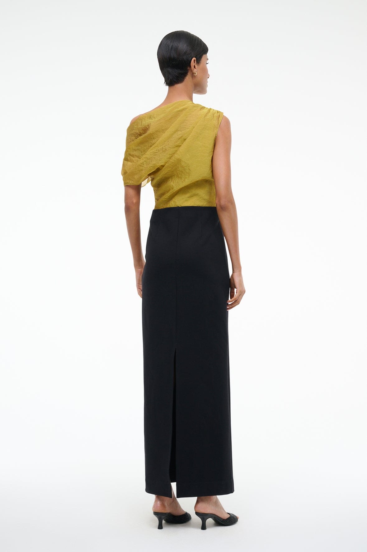STAUD | Topaz Dress Chartreuse/Black