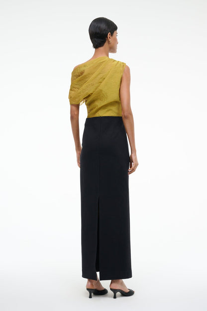 STAUD | Topaz Dress Chartreuse/Black