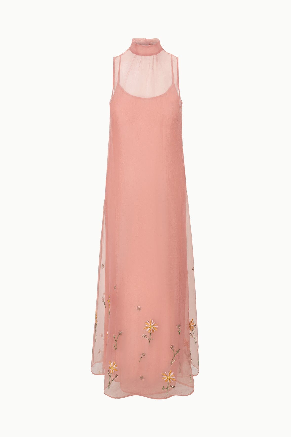 STAUD | Albee Dress In Dahlia Daydream Pink - Organza Evening Gown