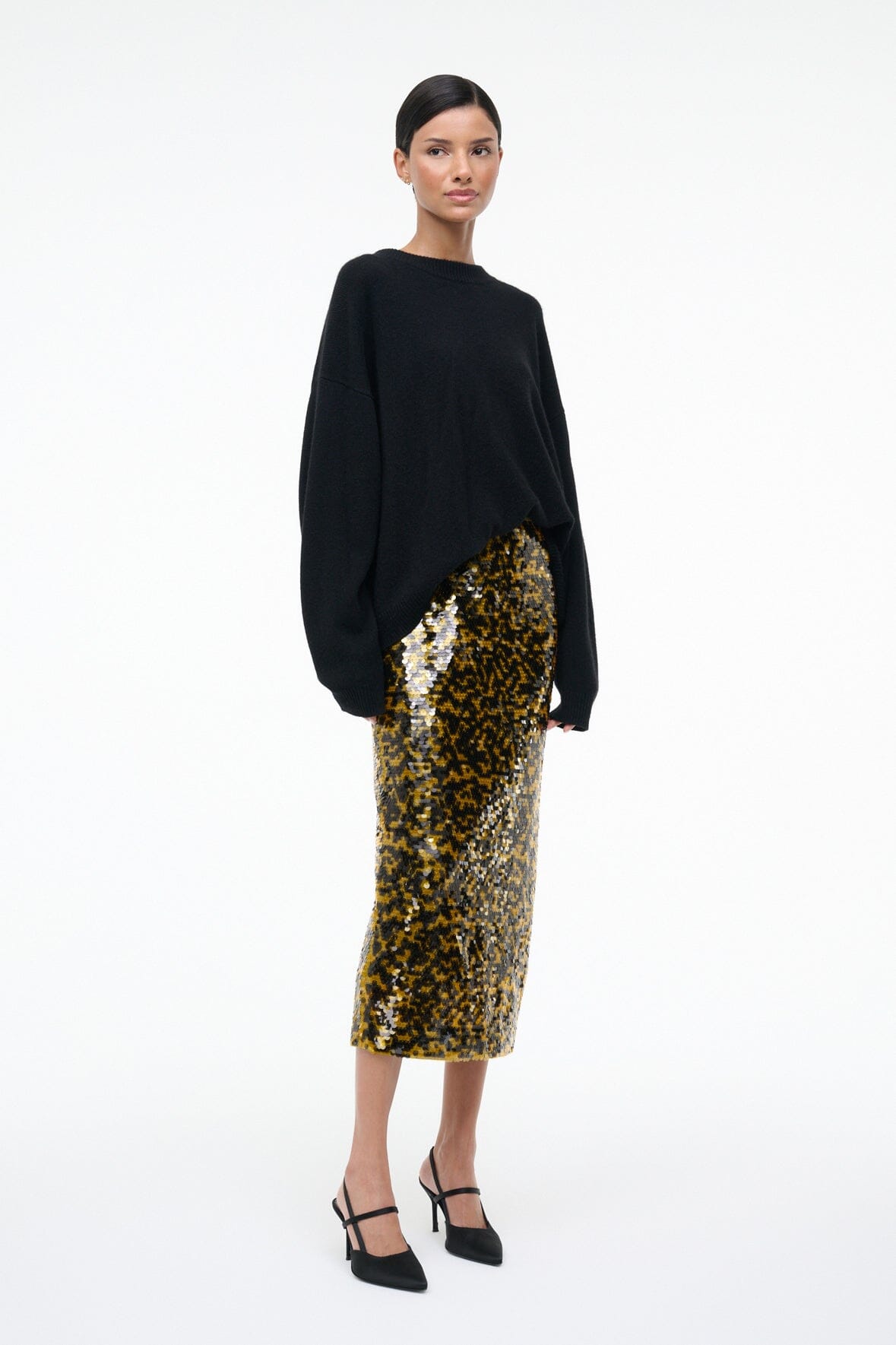 STAUD | Ciara Skirt Turmeric Black