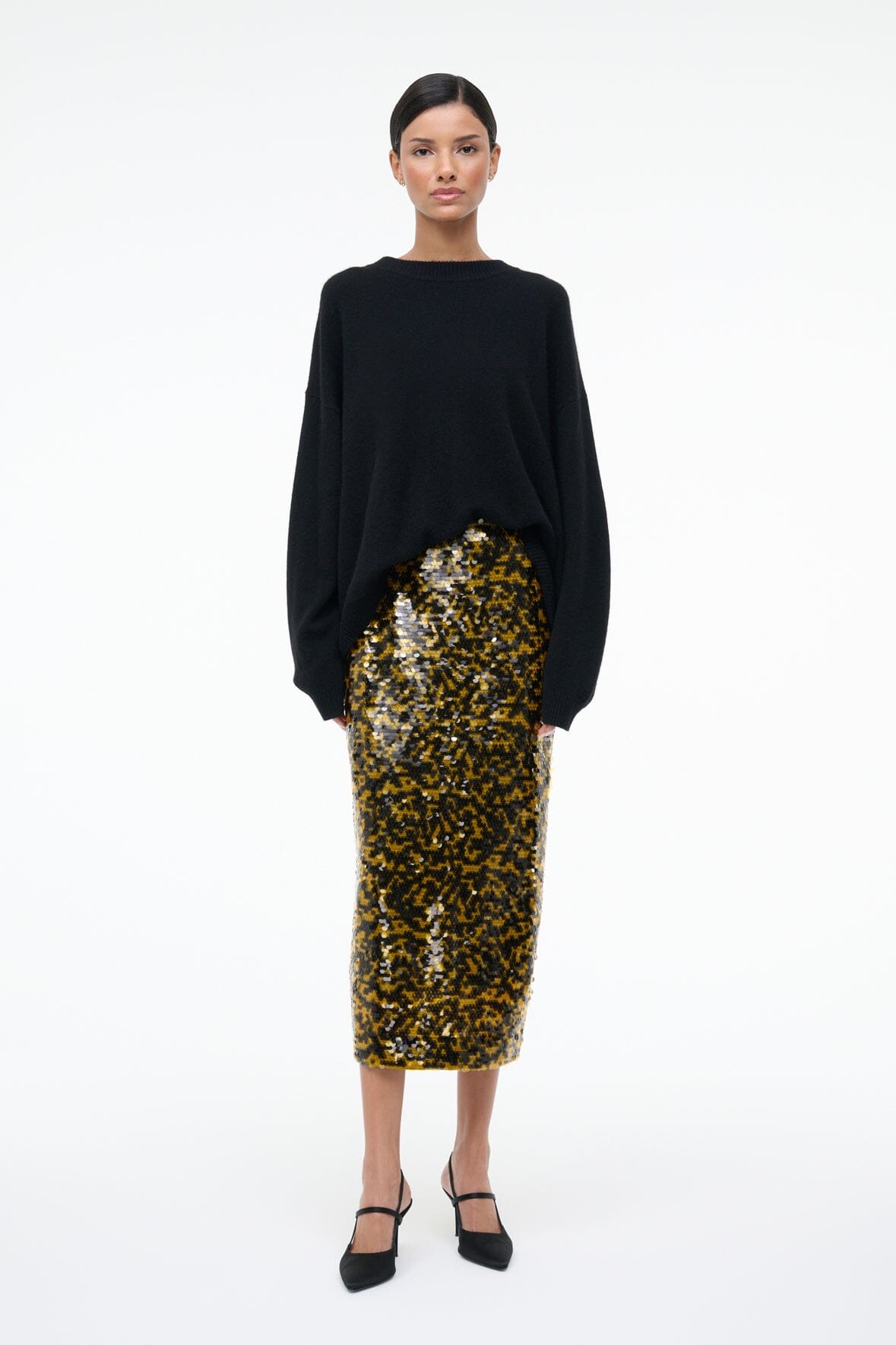 STAUD | Ciara Skirt Turmeric Black