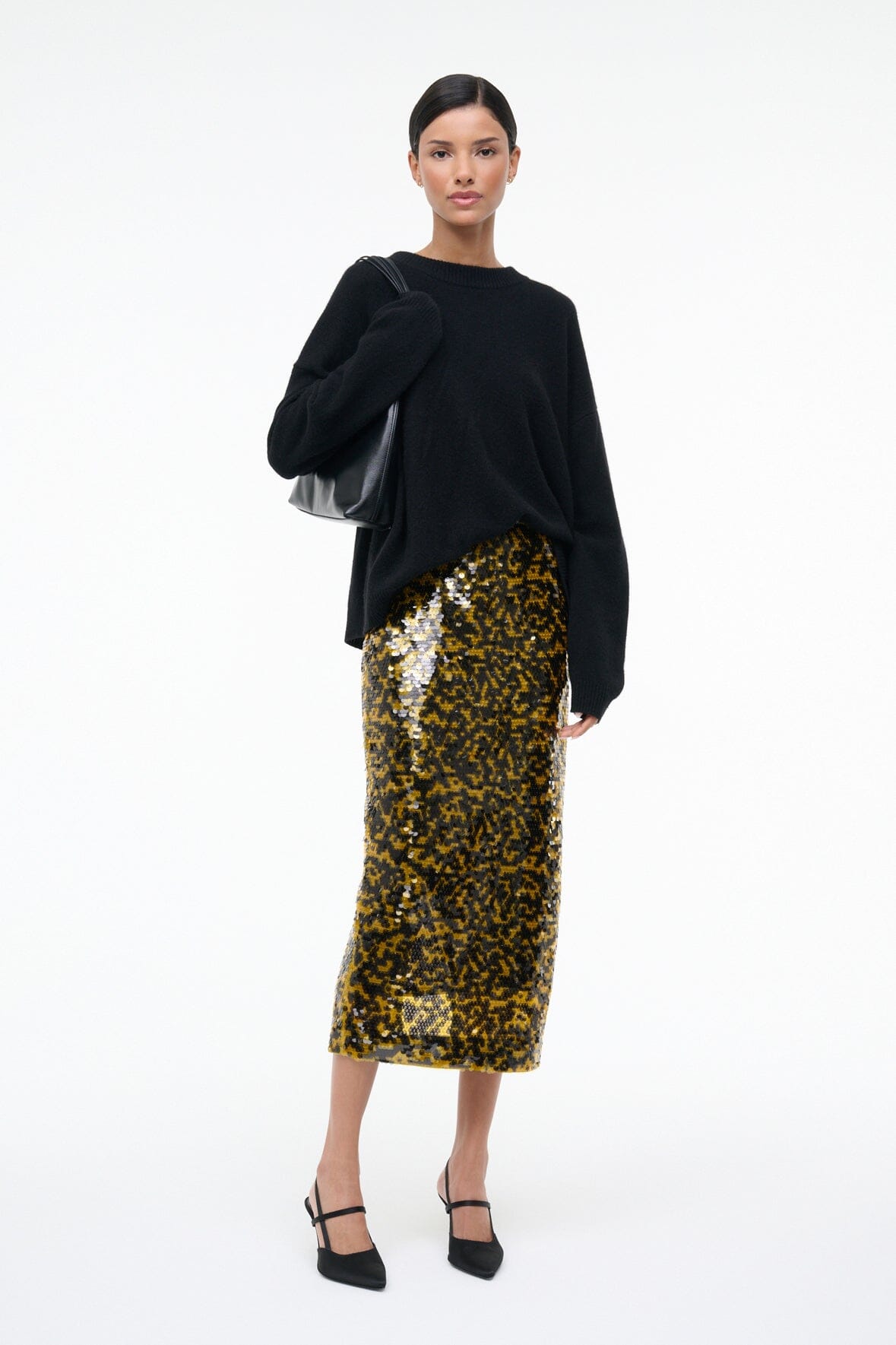 STAUD | Ciara Skirt Turmeric Black