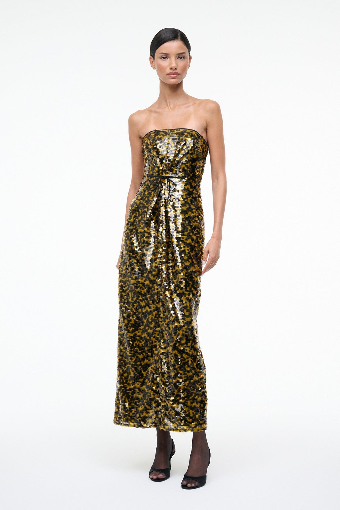 STAUD | Cece Dress Turmeric Black
