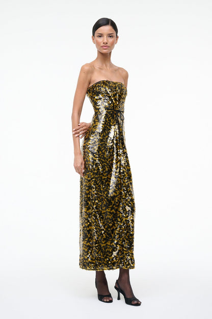 STAUD | Cece Dress Turmeric Black
