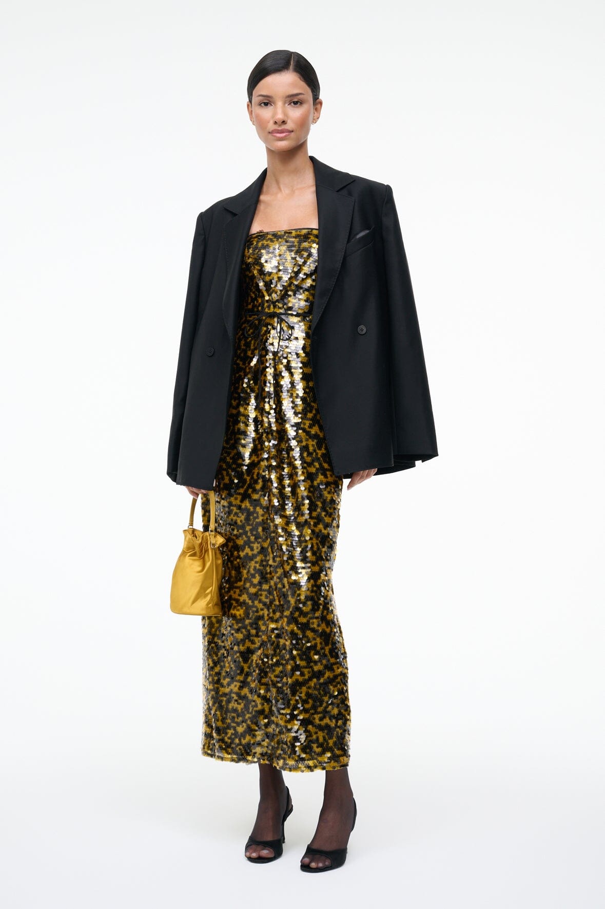 STAUD | Cece Dress Turmeric Black