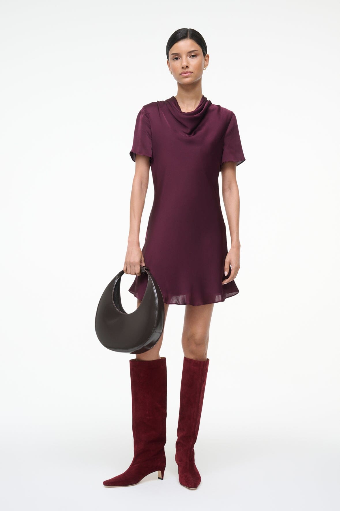 STAUD | Iris Silk Dress Syrah