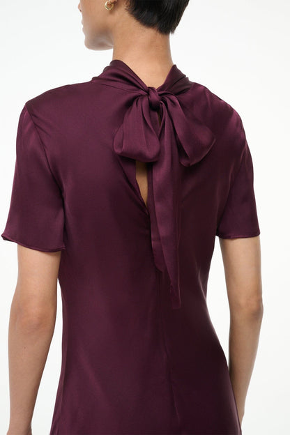 STAUD | Iris Silk Dress Syrah