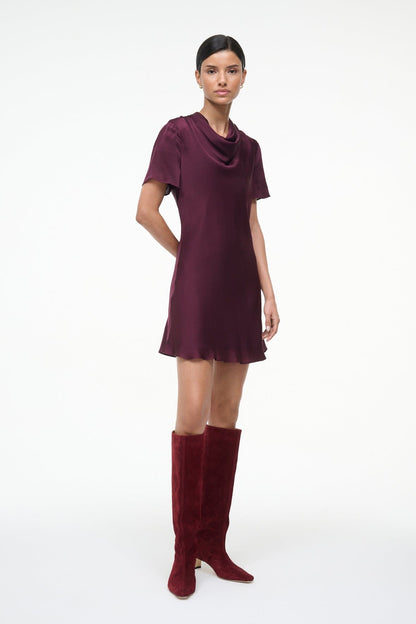 STAUD | Iris Silk Dress Syrah