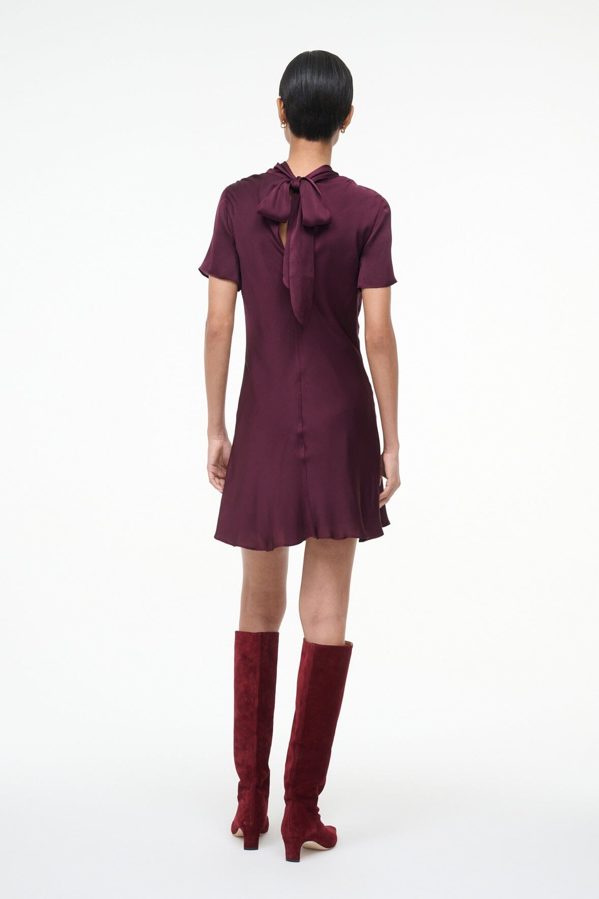 STAUD | Iris Silk Dress Syrah