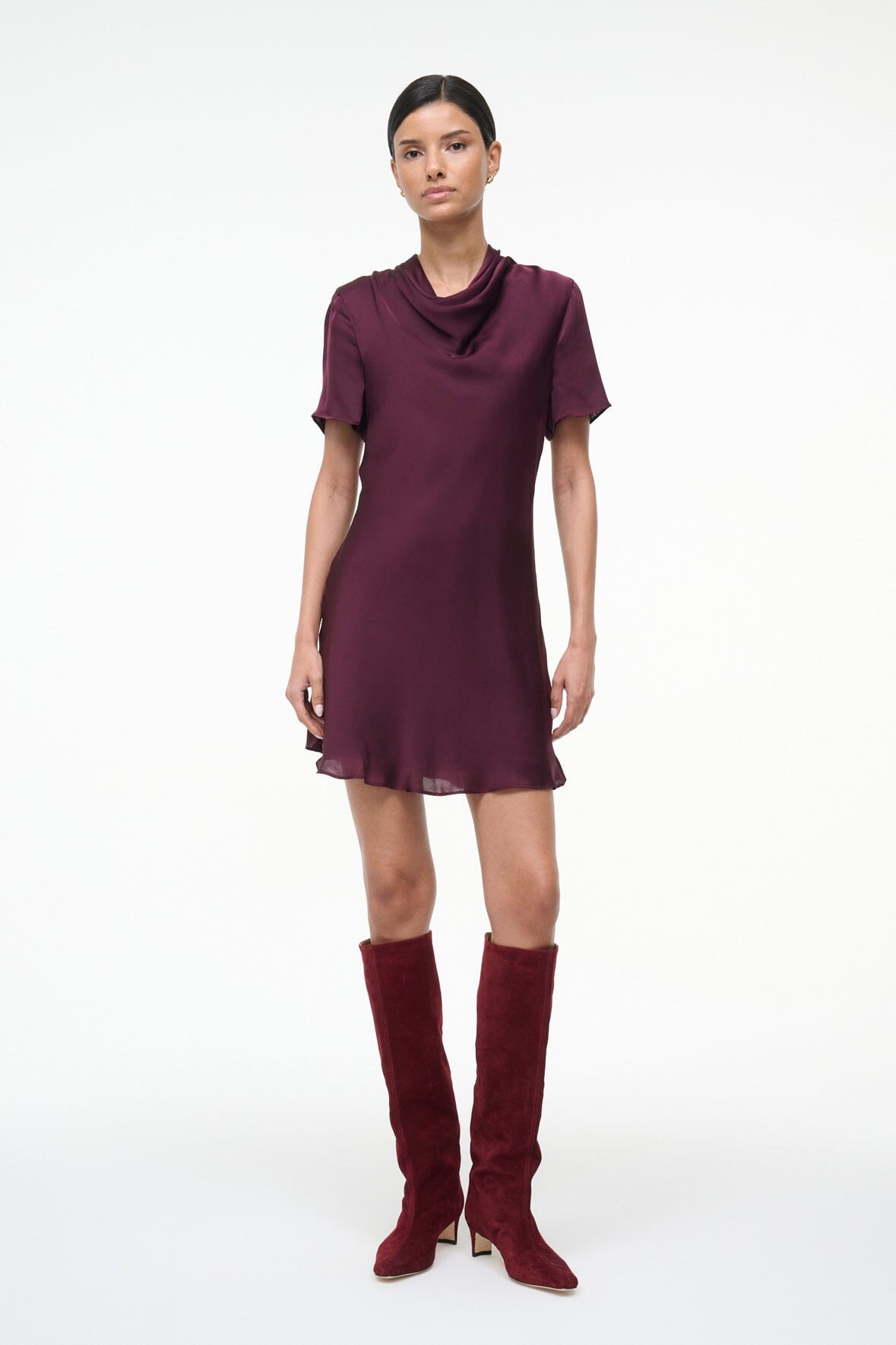 STAUD | Iris Silk Dress Syrah