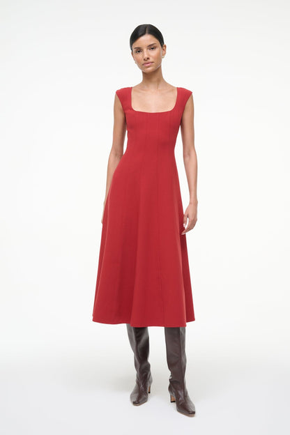 STAUD | Charlotte Dress Rouge