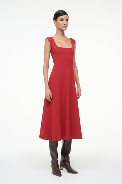 STAUD | Charlotte Dress Rouge