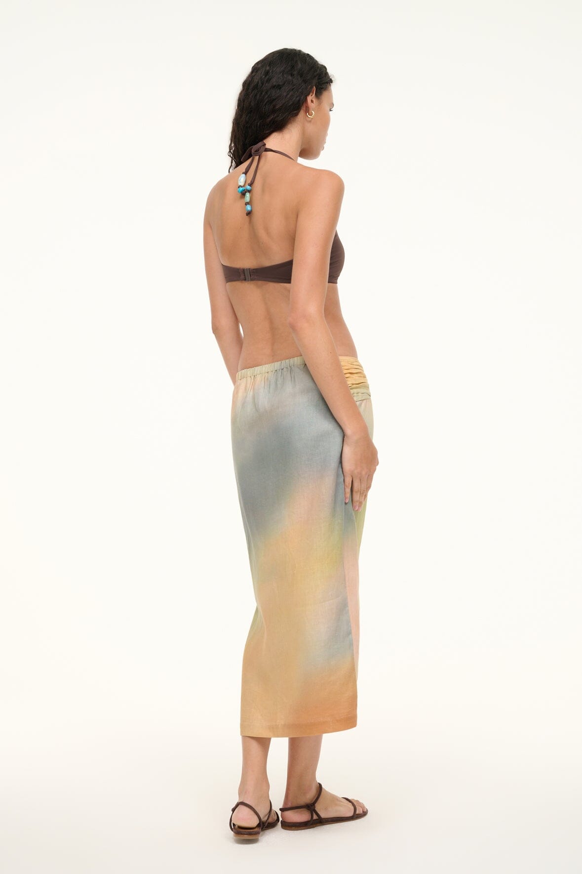 STAUD | Porto Linen Skirt Pastel Clouds