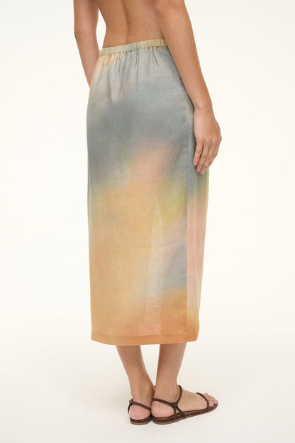 STAUD | Porto Linen Skirt Pastel Clouds