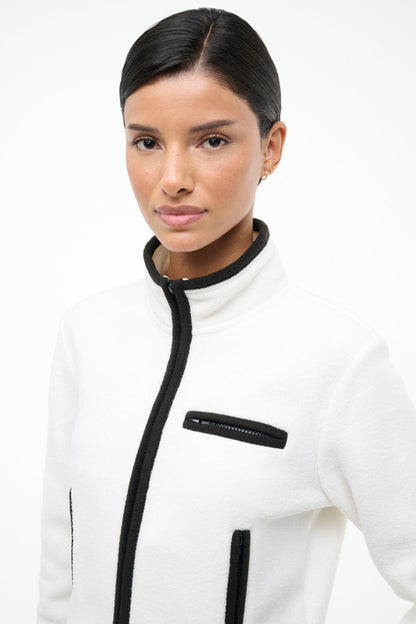 STAUD | Jeter Jacket Ivory Black