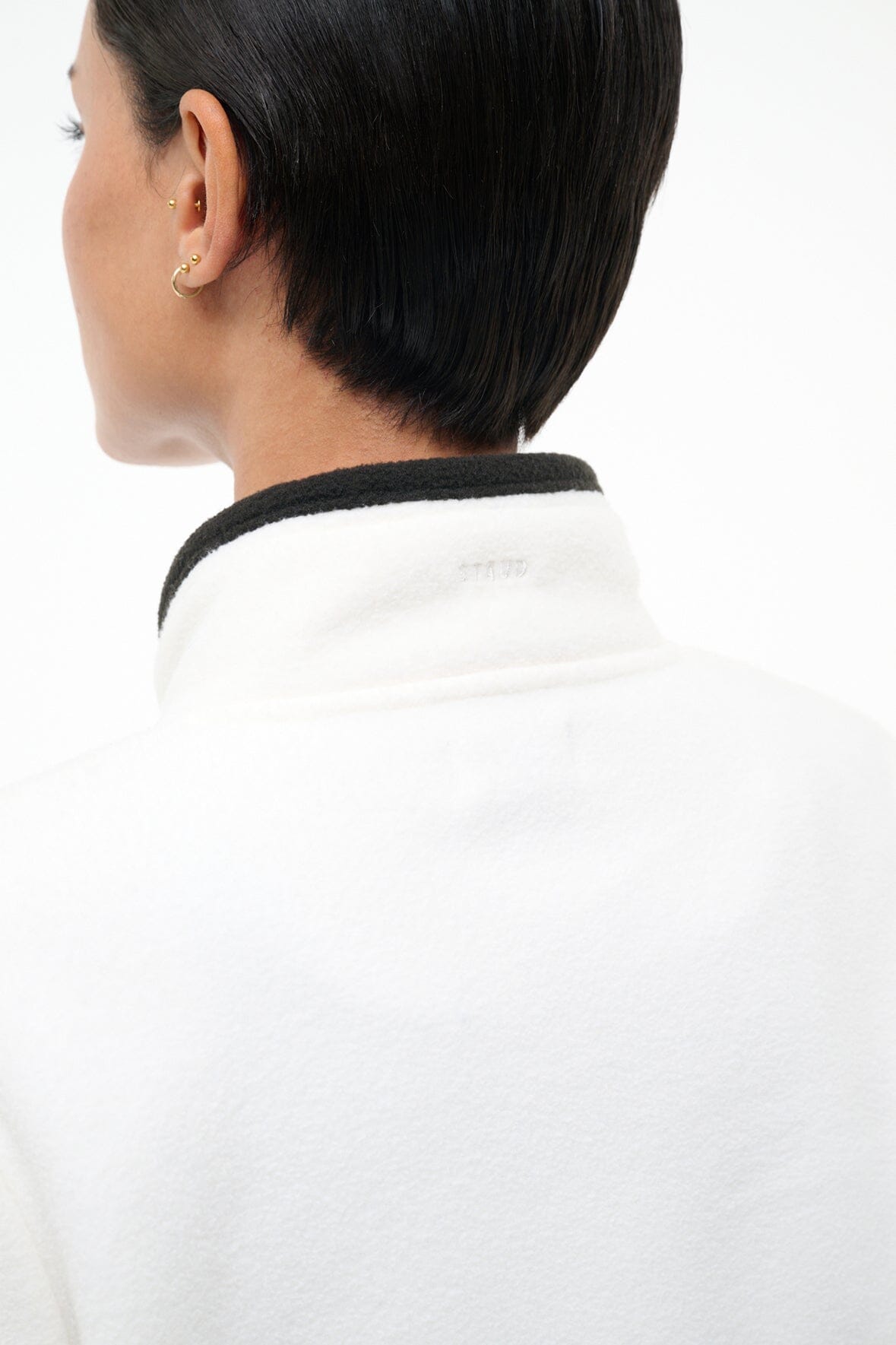 STAUD | Jeter Jacket Ivory Black