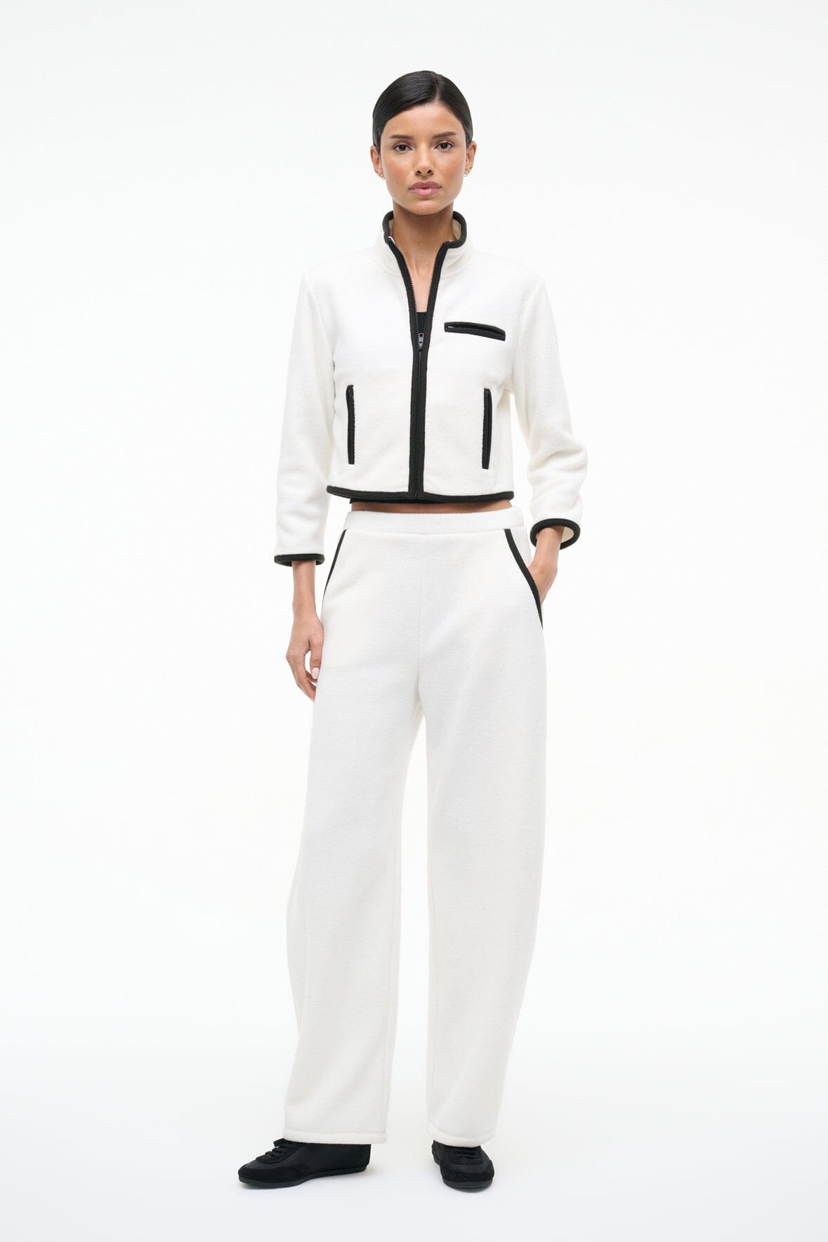 STAUD | Jeter Jacket Ivory Black