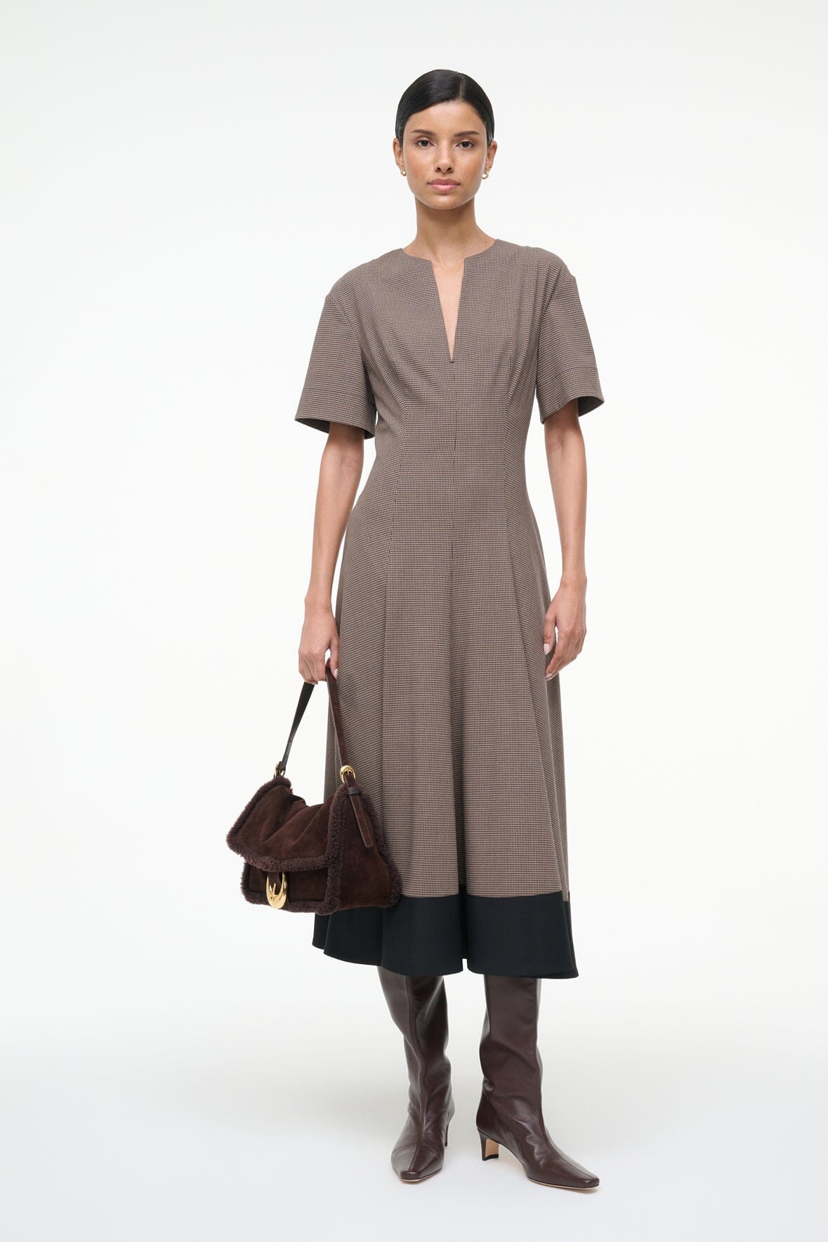 STAUD | Frances Dress Houndstooth