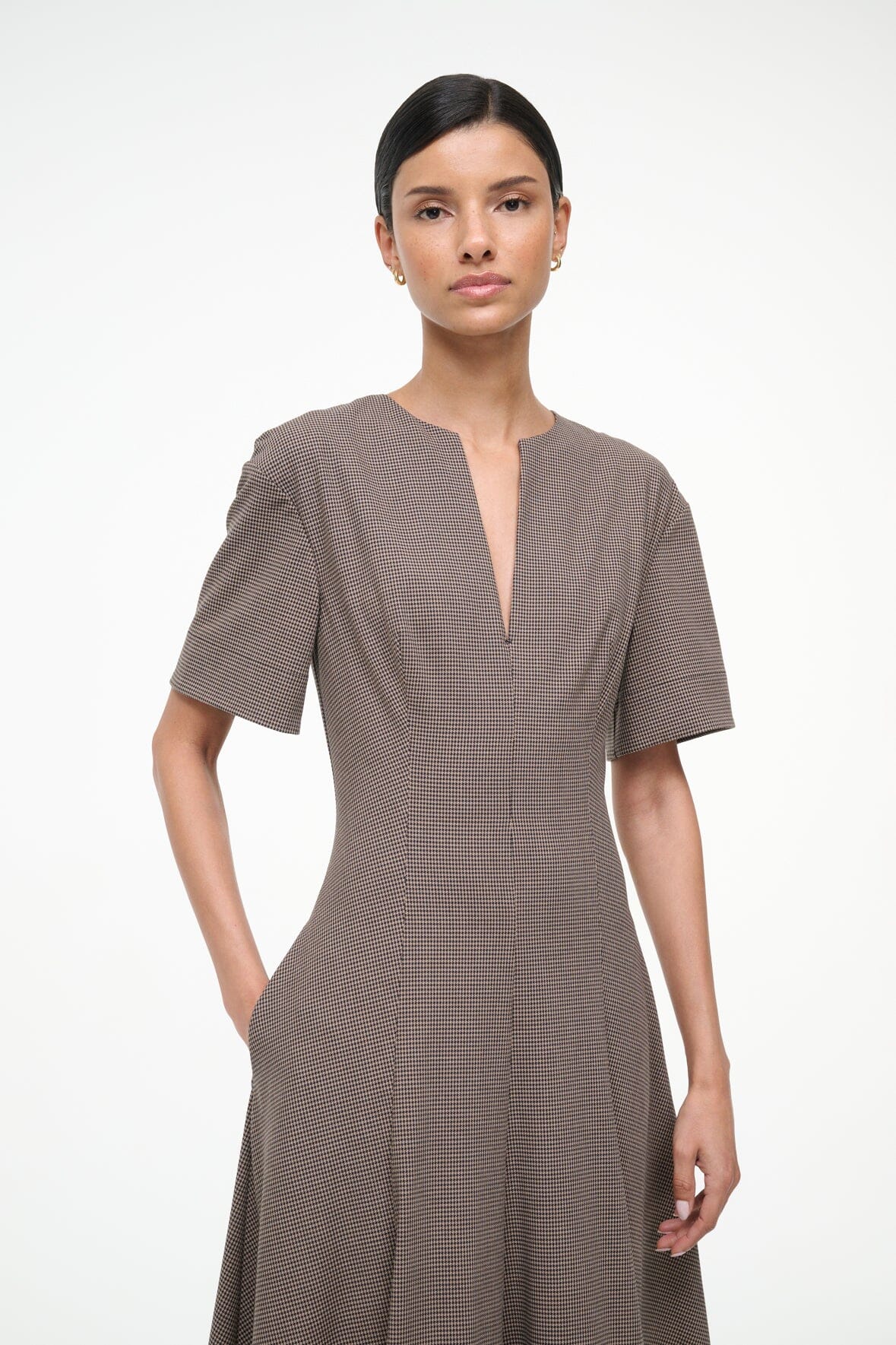 STAUD | Frances Dress Houndstooth