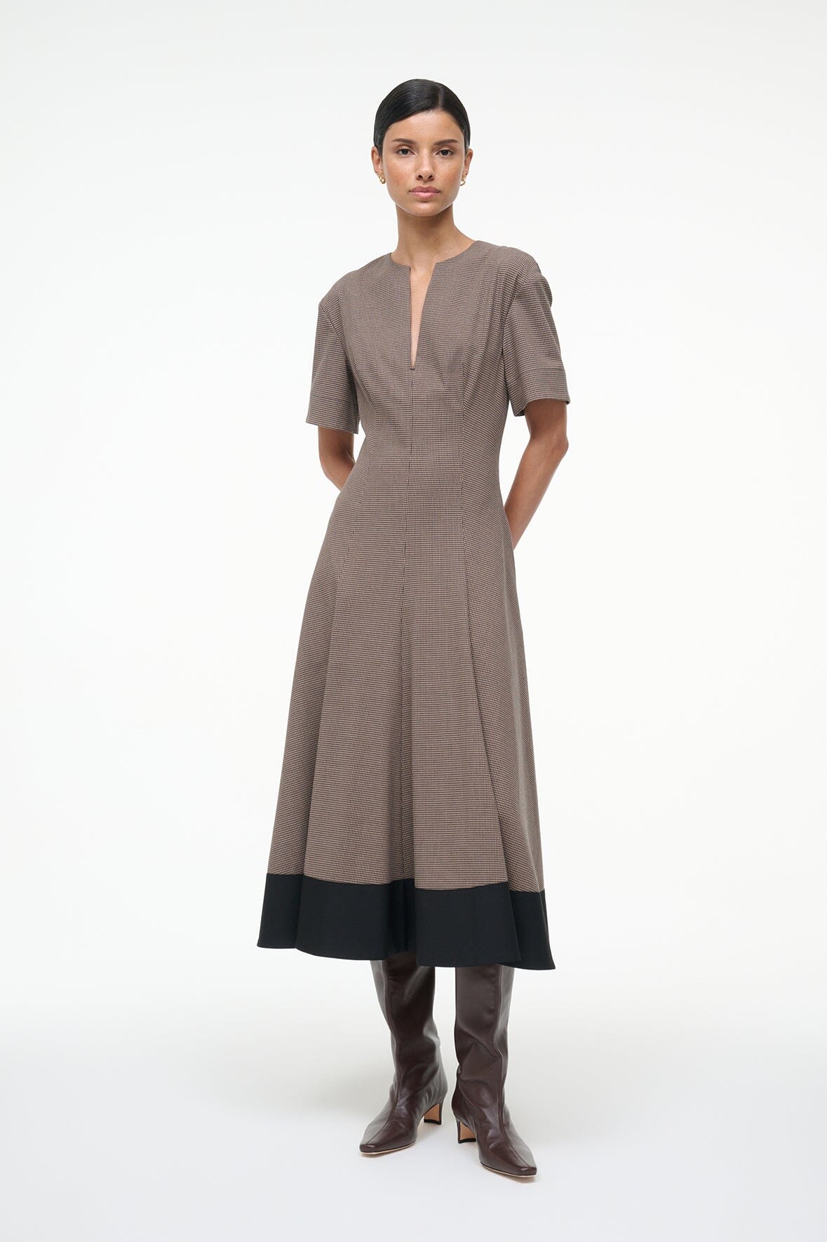 STAUD | Frances Dress Houndstooth