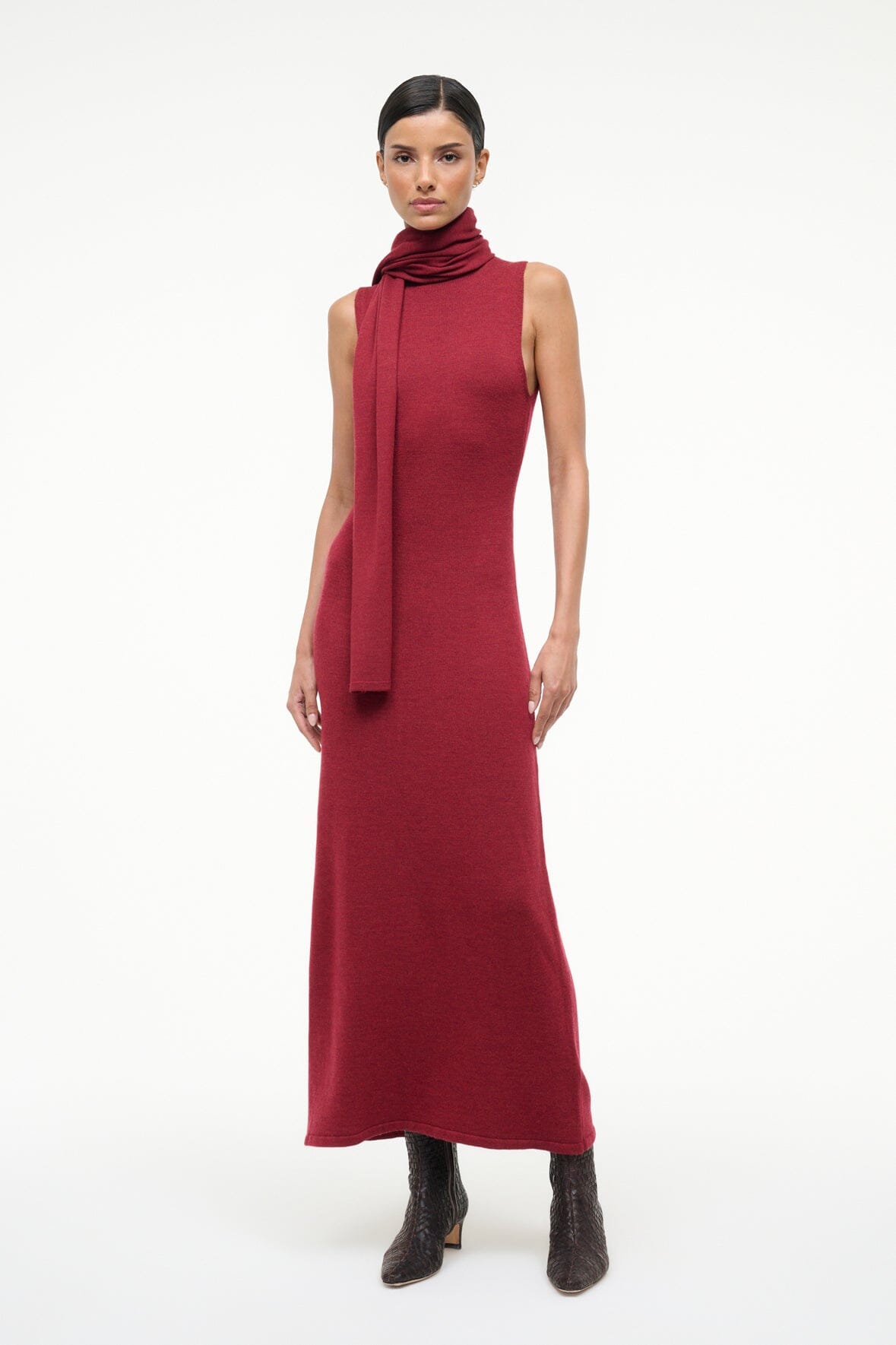 STAUD | Canal Midi Dress Sangria