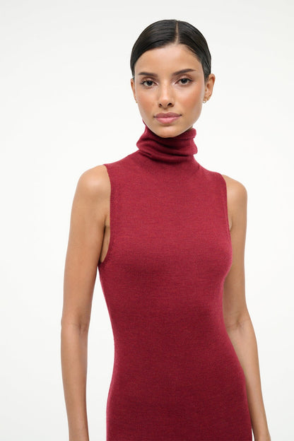 STAUD | Canal Midi Dress Sangria