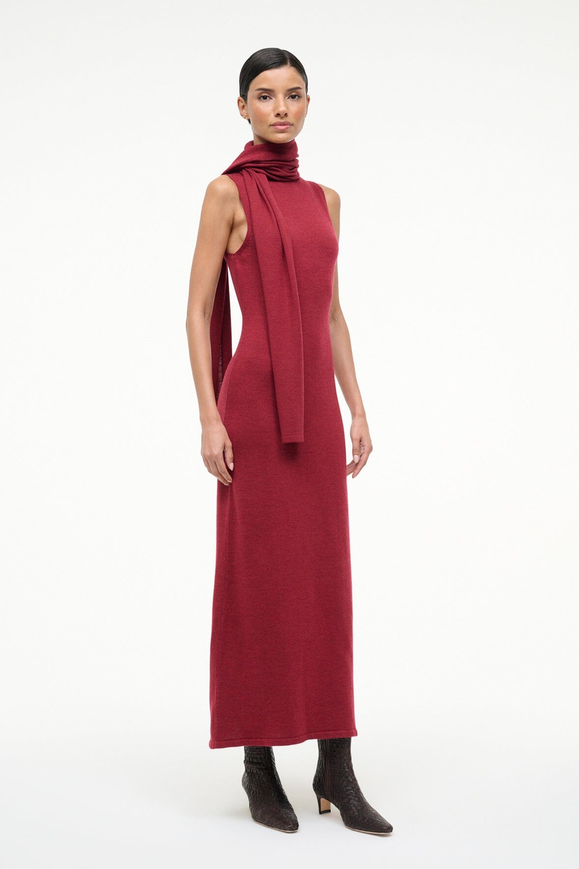 STAUD | Canal Midi Dress Sangria