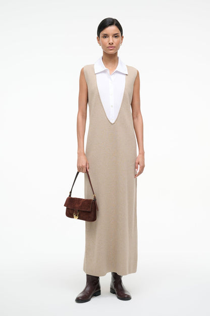 STAUD | Leslie Dress Sand/White