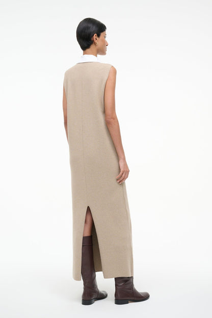 STAUD | Leslie Dress Sand/White