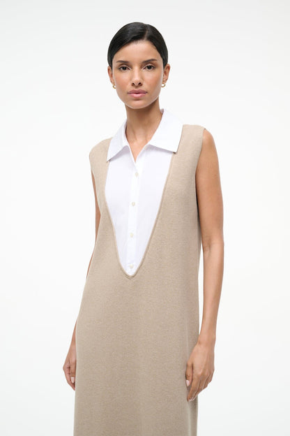 STAUD | Leslie Dress Sand/White