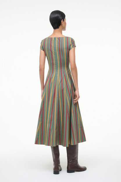 STAUD | Short Sleeve Wells Dress Trailblazer Stripe