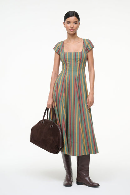 STAUD | Short Sleeve Wells Dress Trailblazer Stripe