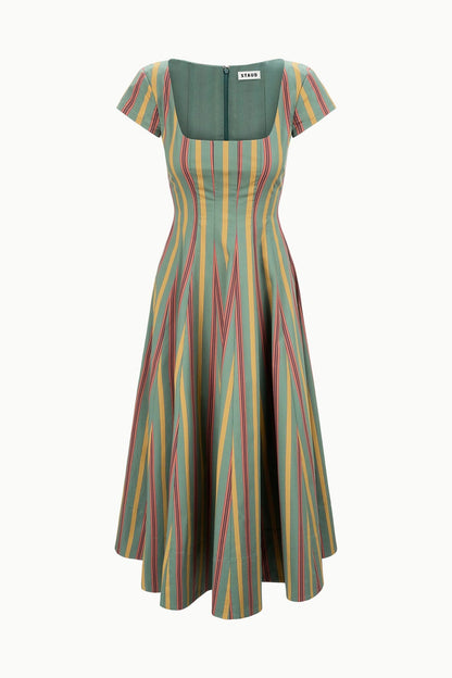 STAUD | Short Sleeve Wells Dress Trailblazer Stripe