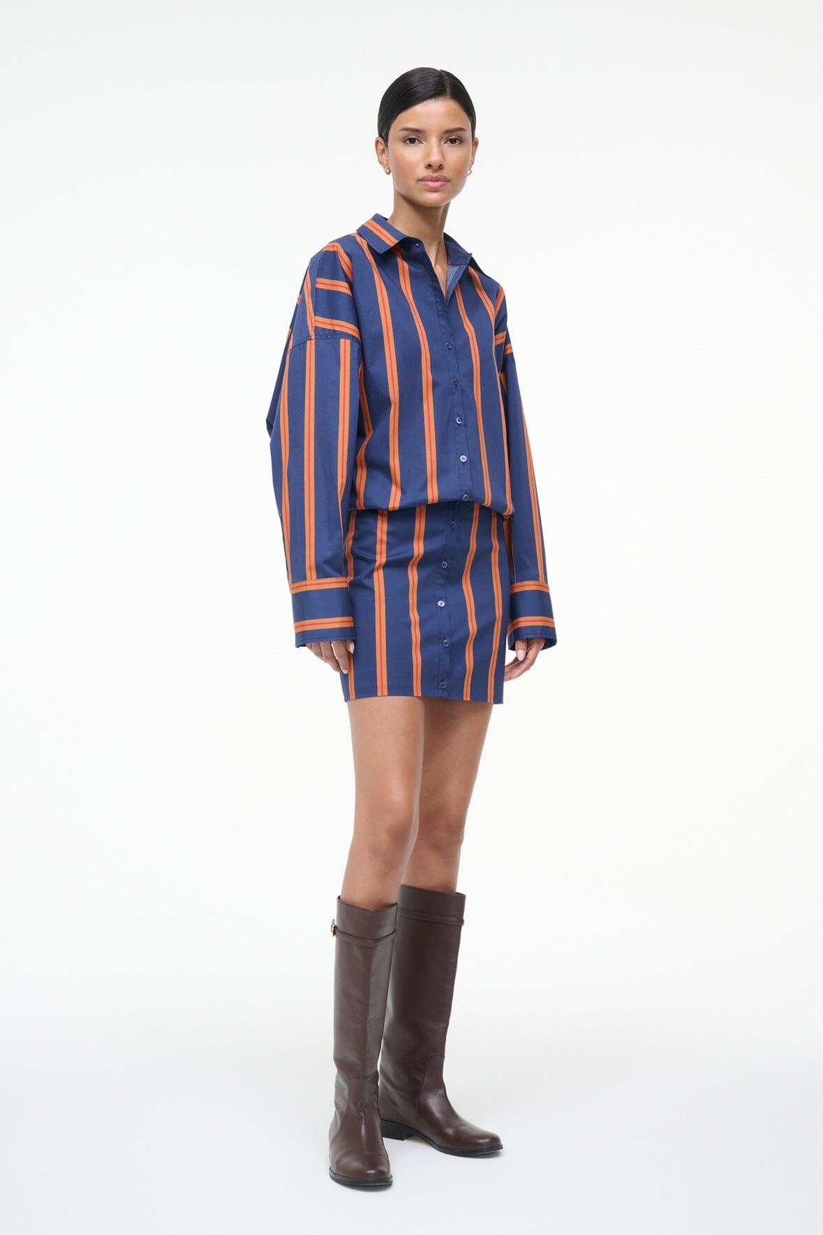 STAUD | Cynthia Dress Railroad Stripe
