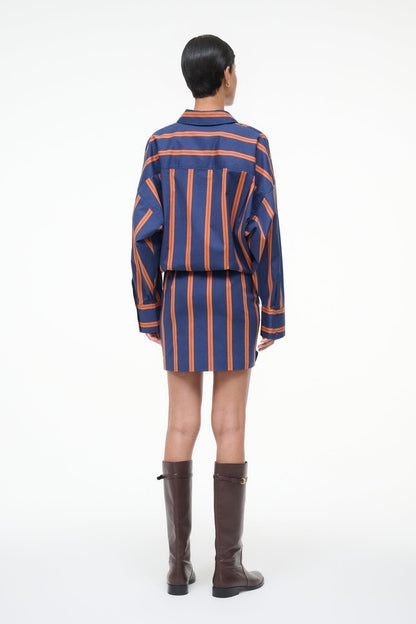 STAUD | Cynthia Dress Railroad Stripe
