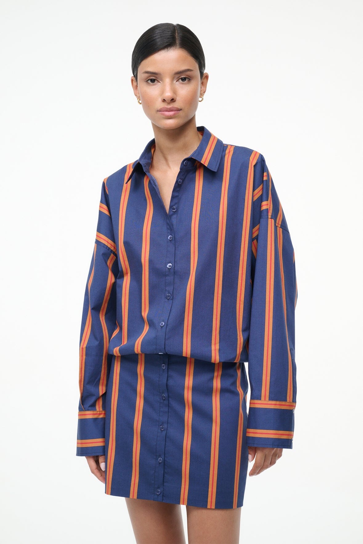 STAUD | Cynthia Dress Railroad Stripe