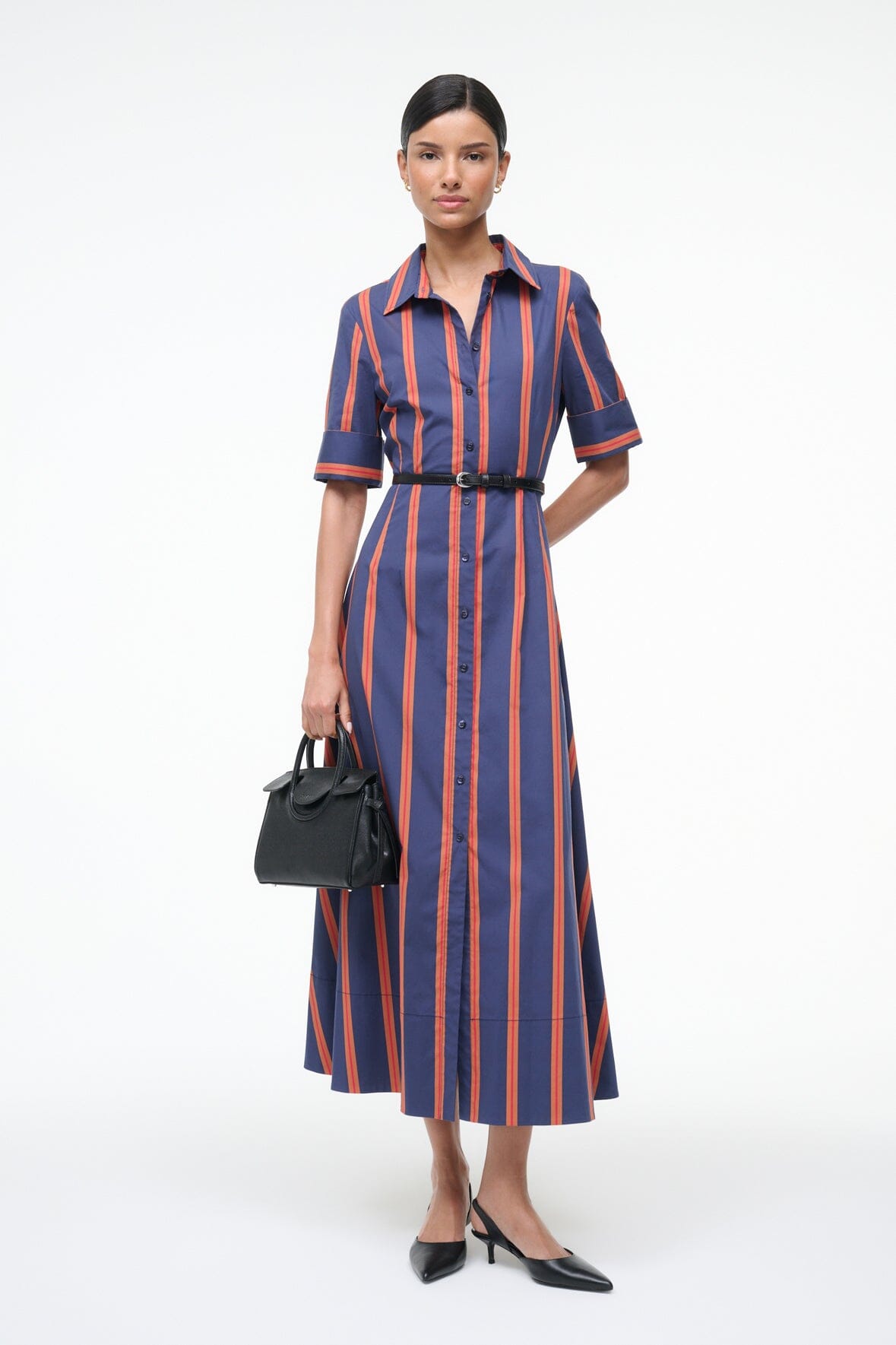 STAUD | Joan Dress Railroad Stripe