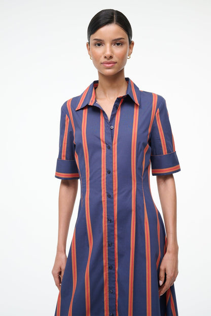 STAUD | Joan Dress Railroad Stripe